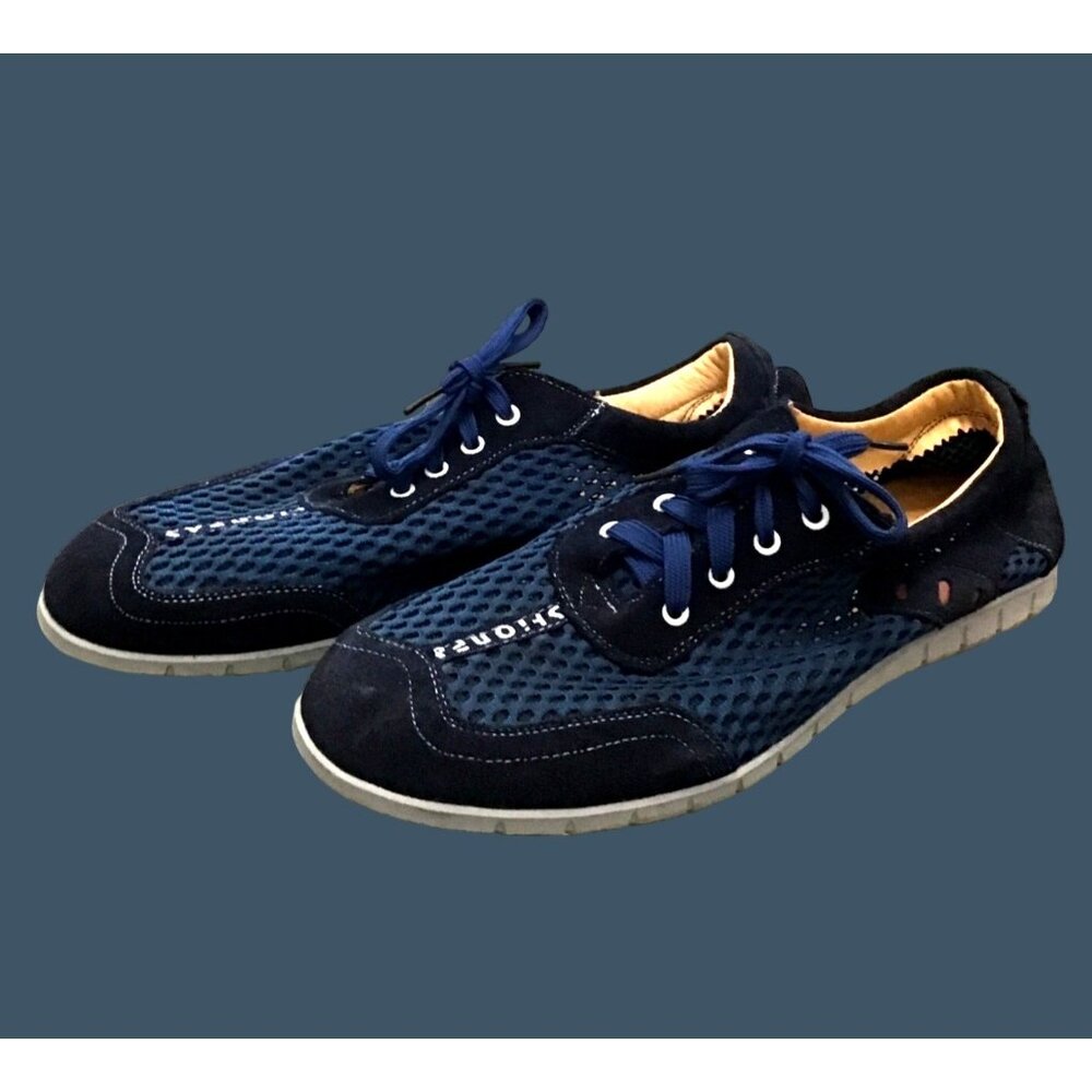 MENS NAVY BREATHABLE MESH LACEUP LOAFERS OUTDOOR WATER SHOE HIKING SNEAKER SZ12